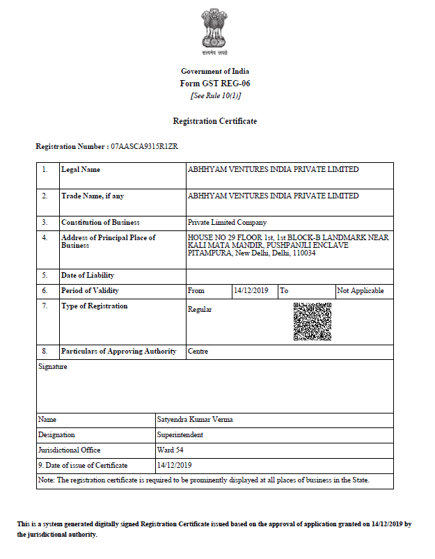2 - GST - ABHHYAM VENTURES INDIA PVT.LTD